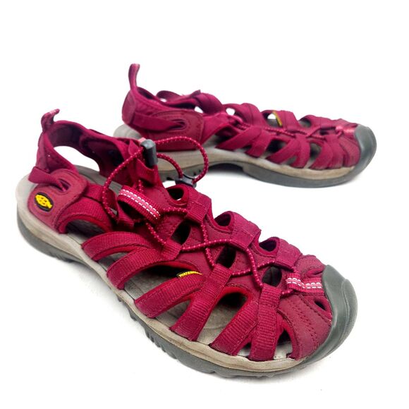 Keen Whisper Size 8 Red Waterproof Fisherman Suede Sandals - Picture 3 of 7